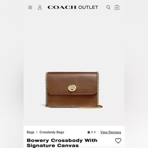 Coach crossbody chain strap, coach metal tag - authentic